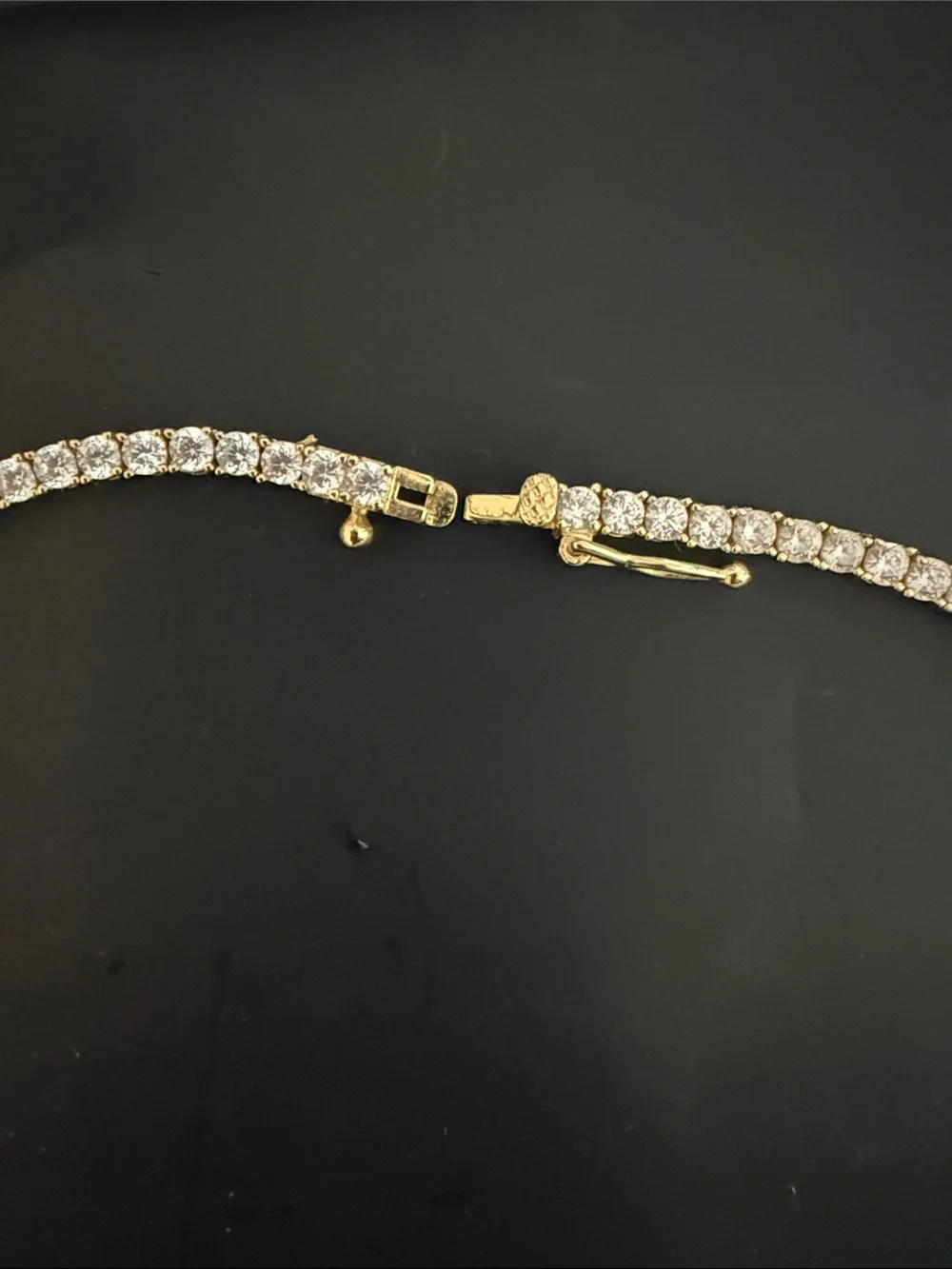 Adina Eden 3mm Gold Brass and CZ Tennis Necklace 16 inch